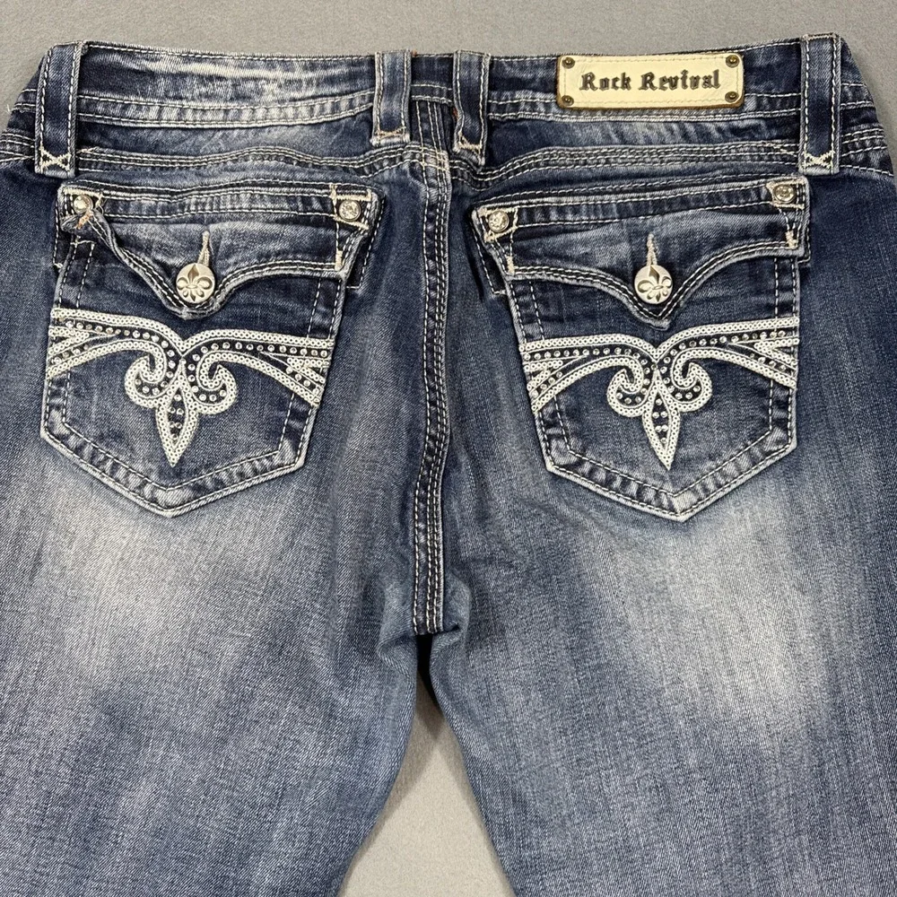 Rock Revival EASY CAPRI SORA Jeans Embroidered Pockets Logo Accents Men 32
